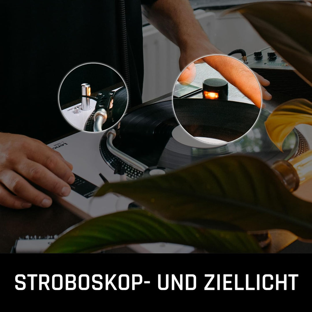 Lenco L-3810 Plattenspieler mit Direktantrieb - DJ Plattenspieler - 33/45 U/min - Pitch-Control - Ma