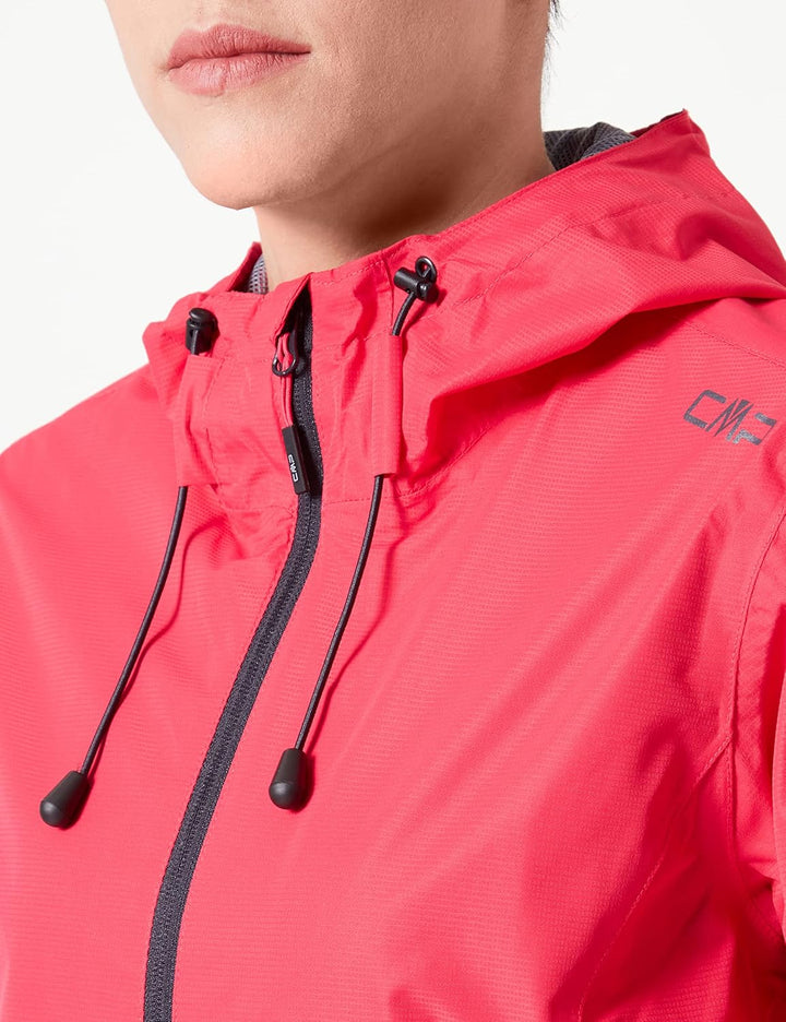 CMP Damen Regenjacke Woman Rain Jacket Fix Hood, Erdbeere