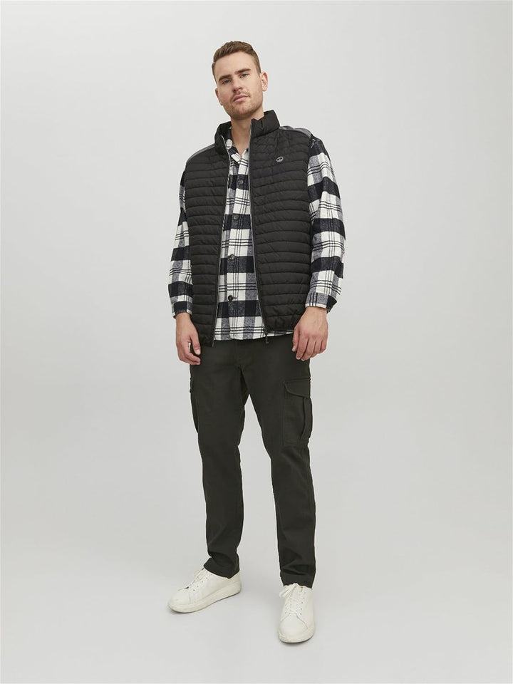 JACK & JONES Herren Jorollie Check Overshirt Ls Pls T-Shirt 3XL Navy Blazer, 3XL Navy Blazer