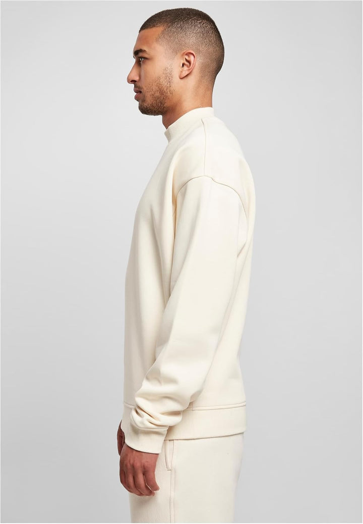 Urban Classics Herren Pullover mit hohem Rippkragen, weites Mock Neck Sweatshirt, überschnittene Sch