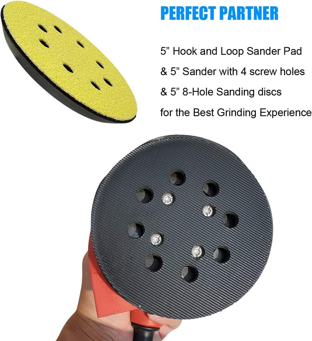 Standard 12,7 cm Klett-Ersatz-Schleifpad für Milwaukee 2648-20 &amp; 2648-21 Exzenterschleifer – mit ext