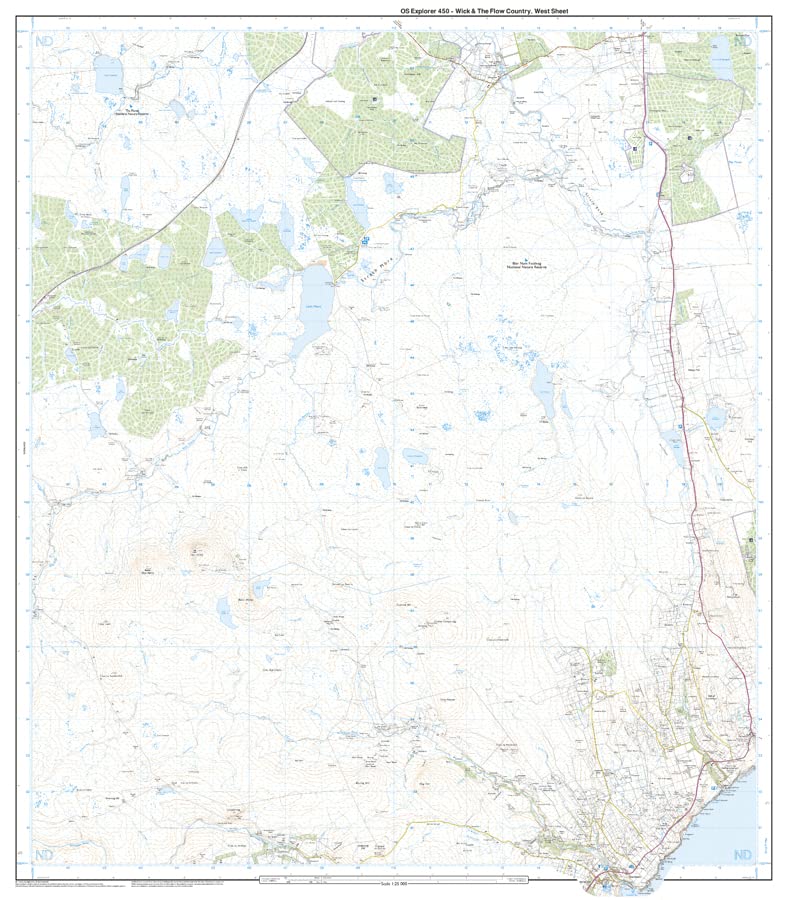 Wick and the Flow Country (OS Explorer Map, Band 450), Karte