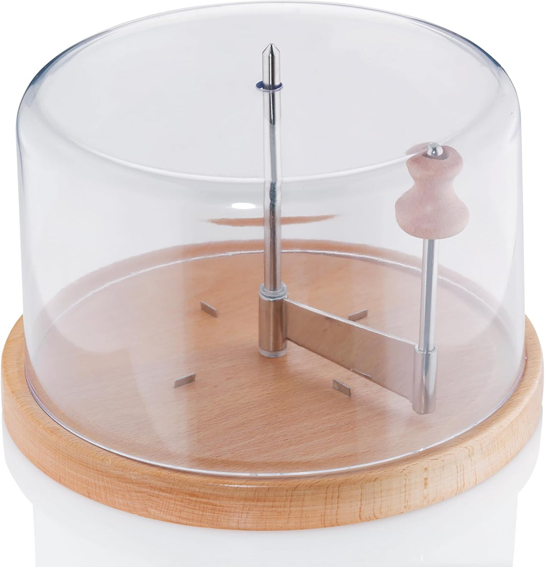 kela Käsehobel rund mit Haube 16 x Ø 22cm, Käseschaber, Girolle, Schokoladenhobel, PLANUM, Buchenhol