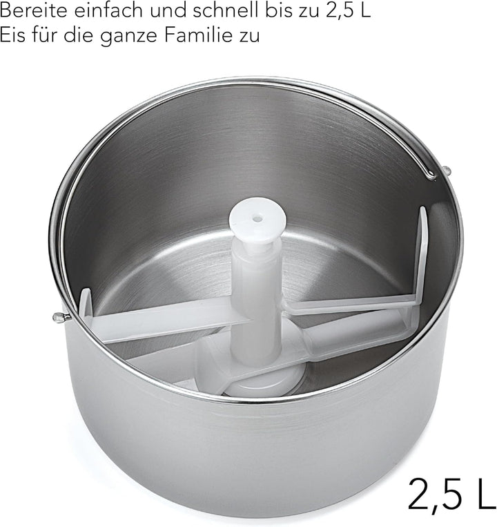 Wilfa VANILLA Eismaschine - 2,5 Liter - selbstkühlender Kompressor 250W - Timer-Funktion - Kühlhalte