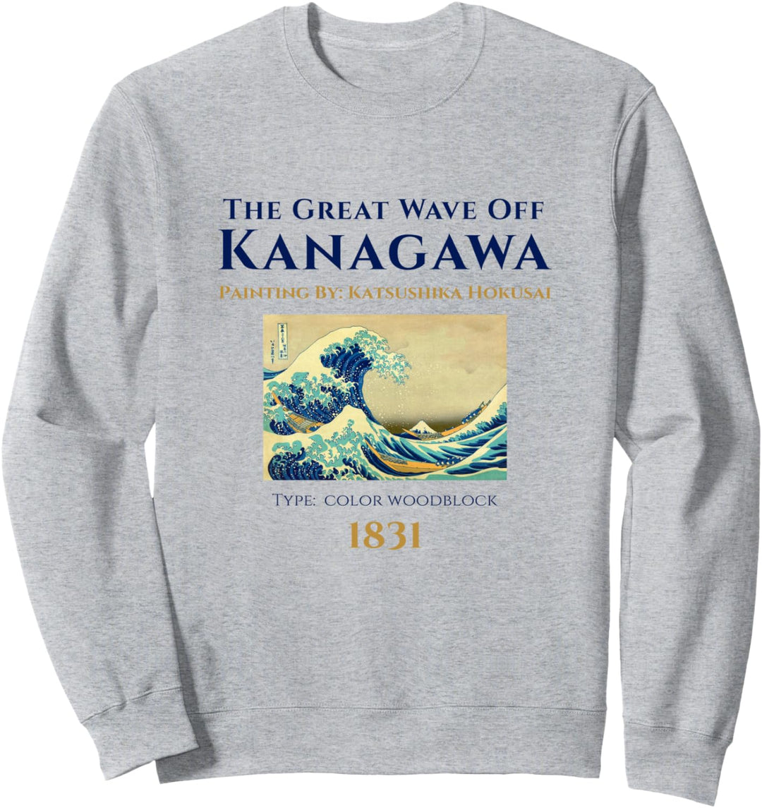 The Great Wave off Kanagawa Cool Vintage Japanese Painting Sweatshirt