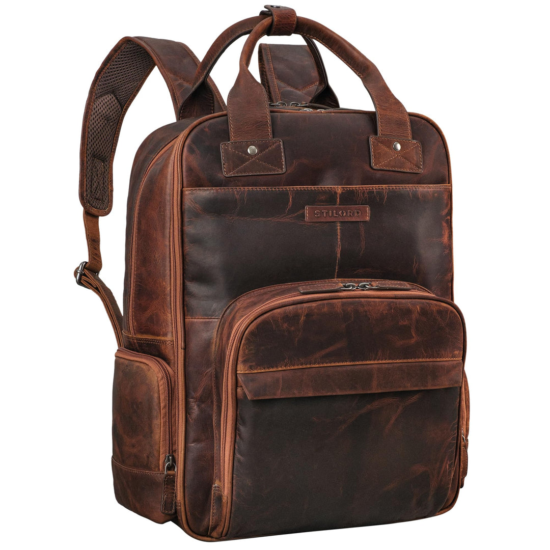 STILORD 'Fiena' Leder Wickelrucksack Gross Damen - grosser Babyrucksack & Windelrucksack - elegante