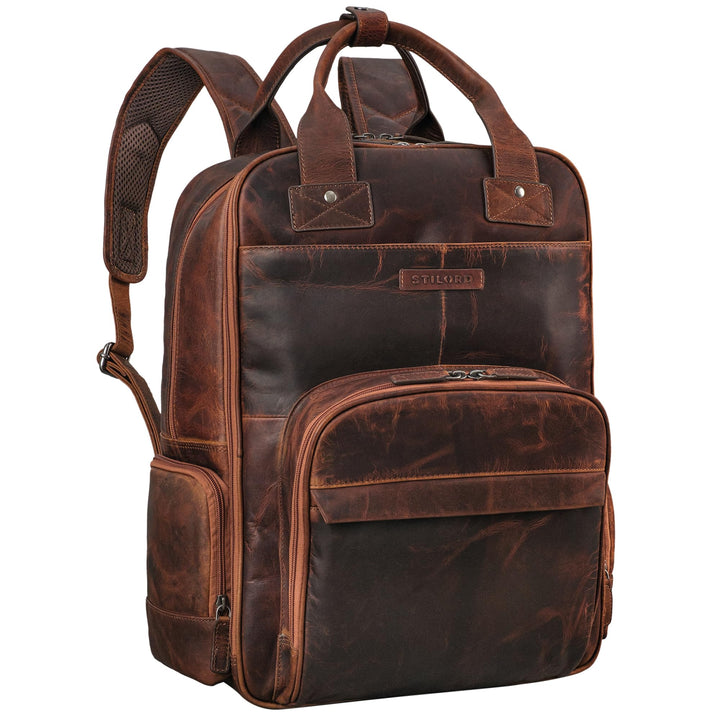 STILORD 'Fiena' Leder Wickelrucksack Gross Damen - grosser Babyrucksack & Windelrucksack - elegante