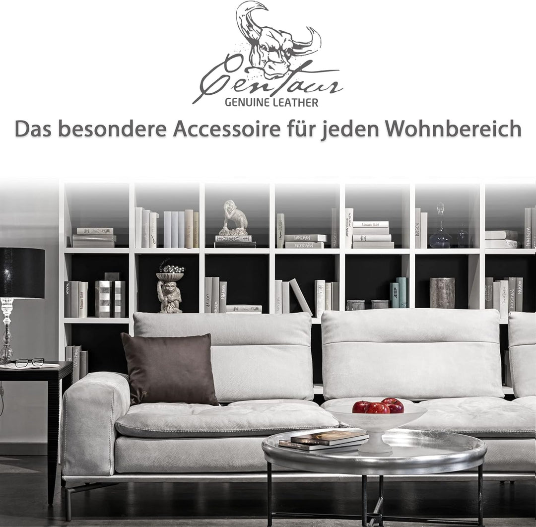 Centaur - Deko Lederkissen 50 x 40 cm für Sofa oder Schlafzimmer Chocolate - Echt Leder Kissen Echtl