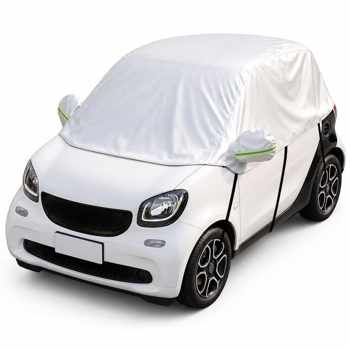 Halbgarage Autoabdeckung für Smart Fortwo 2006-2025, Fahrzeugabdeckung mit atmungsaktivem Schutz geg