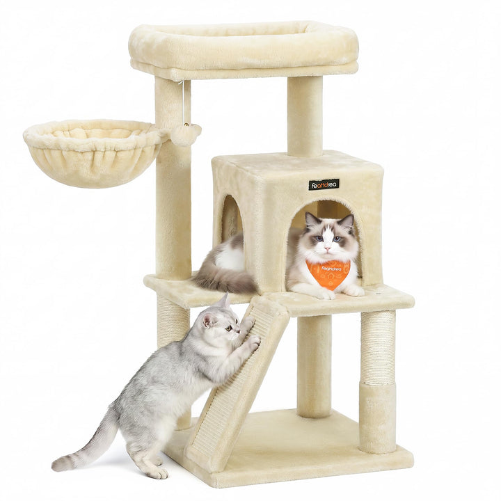 Feandrea Kratzbaum, Katzenbaum mit grosser Plattform, beige PCT51M, beige
