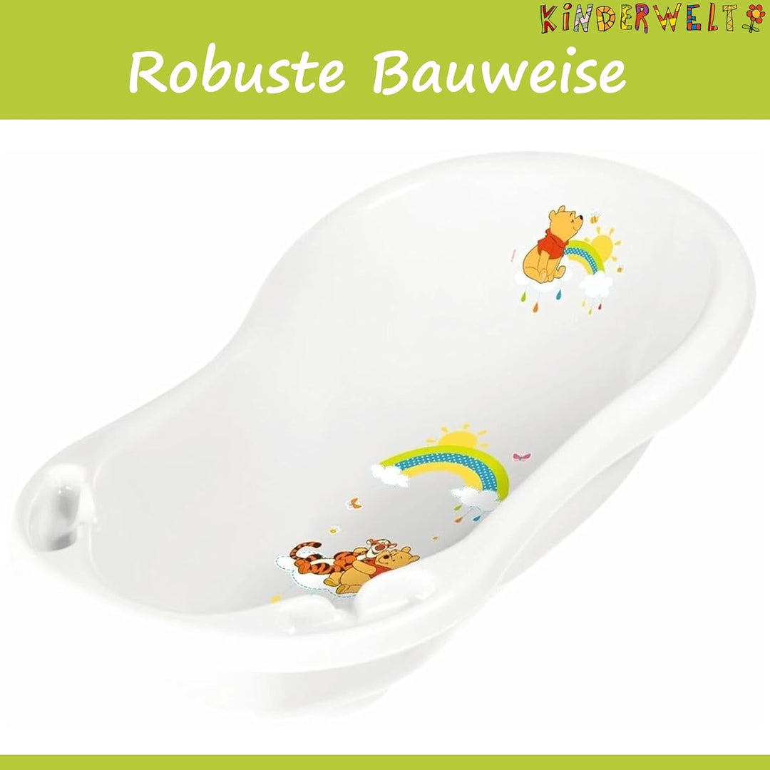 KiNDERWELT Babywanne 84 cm - Baby Badewanne mit Disney Winnie Pooh - BPA-Frei - Wanne zum Baden für