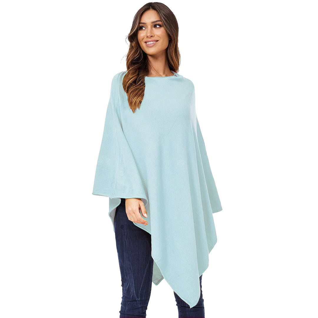 Glamexx24 Damen Elegante Poncho Strick Pullover Strick Jacke Einheitsgrösse Mint