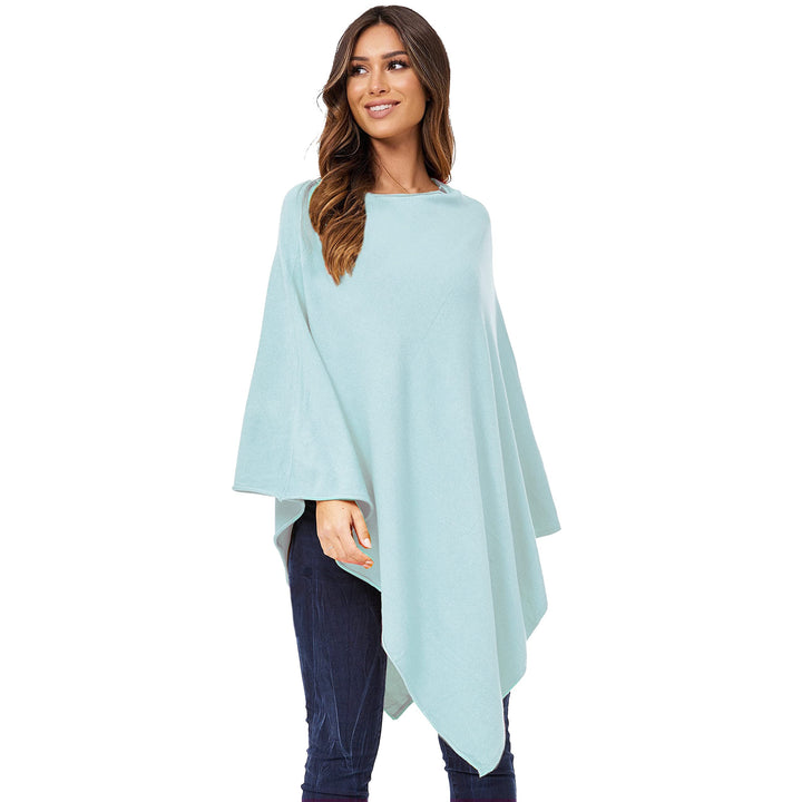 Glamexx24 Damen Elegante Poncho Strick Pullover Strick Jacke Einheitsgrösse Mint