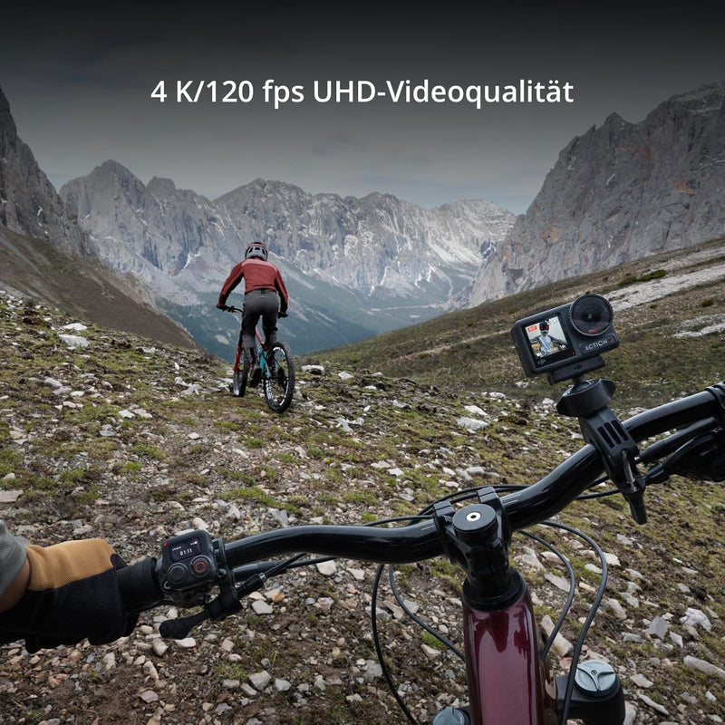 DJI Osmo Action 4 Motorrad- und Mountainbike-Combo – Erstelle hochwertiges 4K/120fps Filmmaterial mi