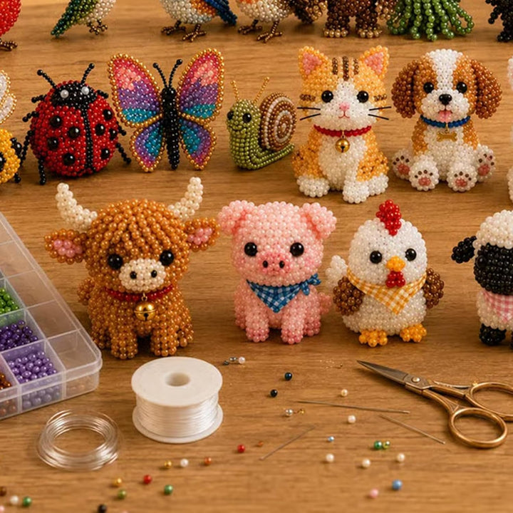 2026 Kleines 3D-Perltier-DIY-Set – Niedliches Vogel- & Tierperlen-Bastelset, handgemachtes Perlenkun