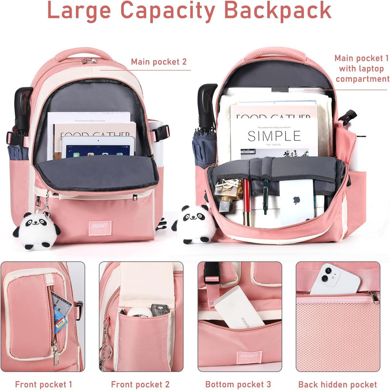 Schulrucksack Mädchen Teenager Rucksack Tagesrucksack Damen 16 Zoll Laptop-Rucksäcke Wasserdicht Day