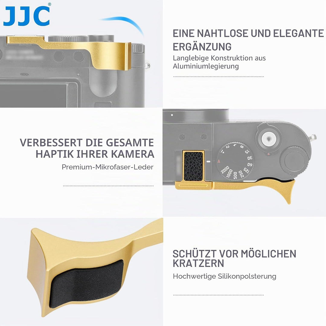 JJC Goldfarbener Blitzschuh-Griff für Leica Q3 Digitalkamera, Blitzschuh-Halterung, Daumen-Unterstüt
