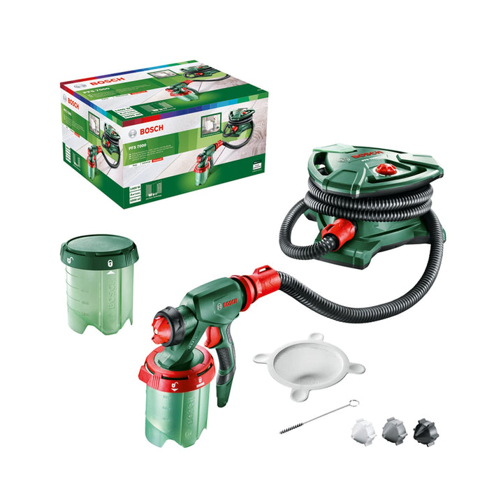 Bosch Farbsprühsystem PFS 7000 (1400 W, 2x Farbbehälter 1000 ml, 3x Düsen für Wandfarben, Lackfarben