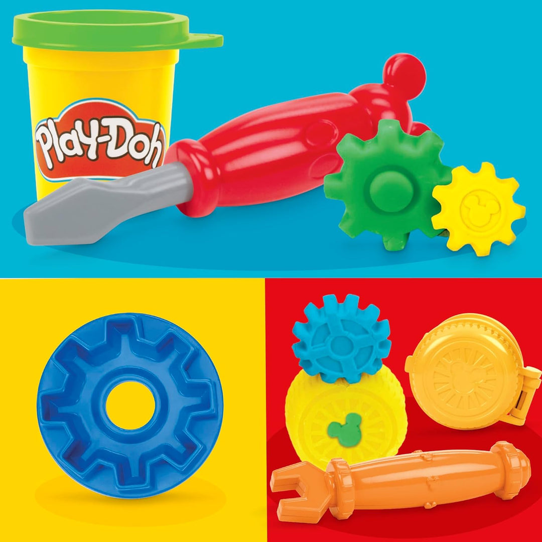 Play-Doh Disney Junior Knet-Werkstatt für unterwegs Micky Maus Spielset, zum Kneten und Spielen für