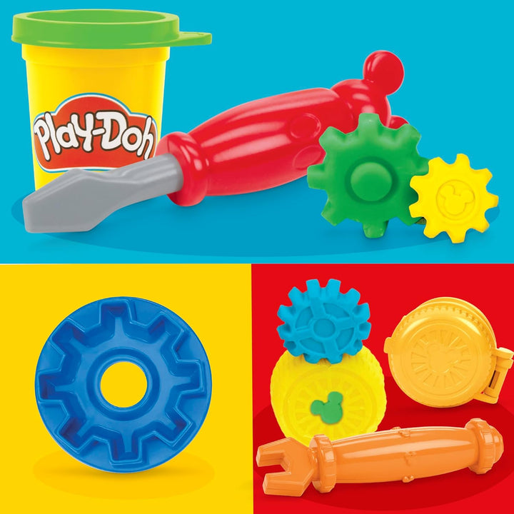 Play-Doh Disney Junior Knet-Werkstatt für unterwegs Micky Maus Spielset, zum Kneten und Spielen für