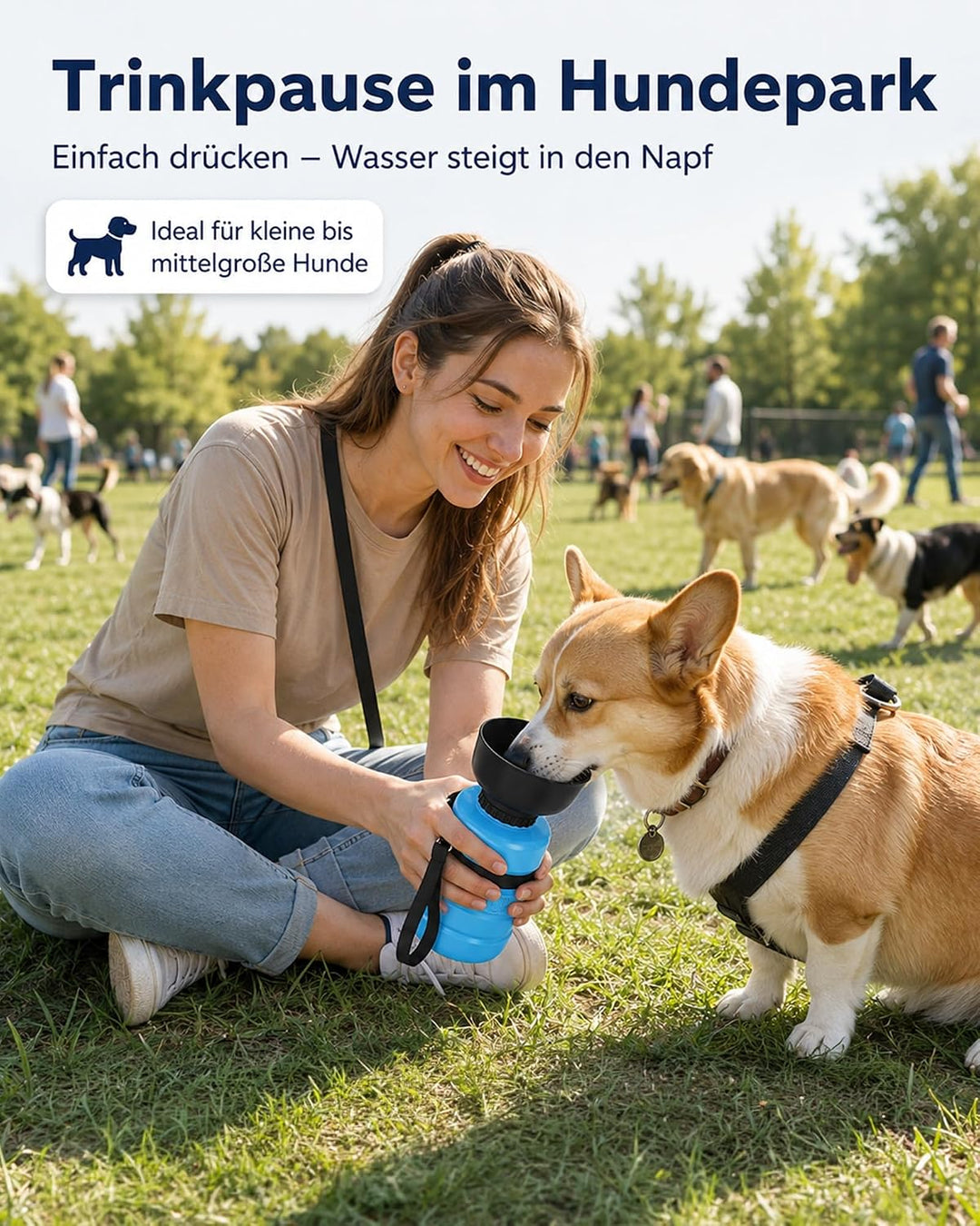 lesotc 520ml Hundetrinkflasche für unterwegs, Faltbare Hund Auslaufsicher Wasserflasche, Hunde Wasse