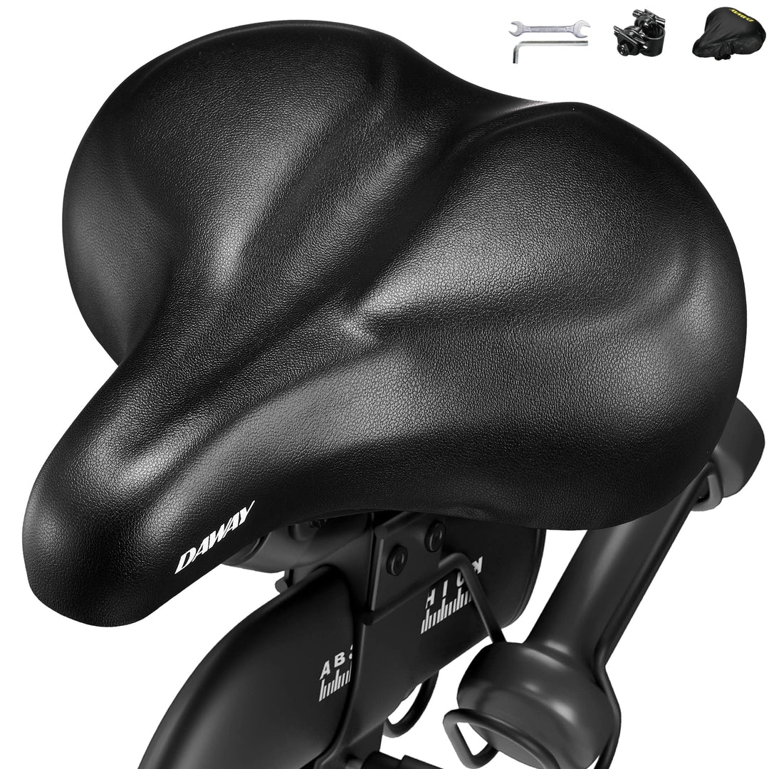 DAWAY C50 Übergrosser Bequemer Fahrradsitz - Extra Breiter Heimtrainer Fahrradsattel für Damen Herre