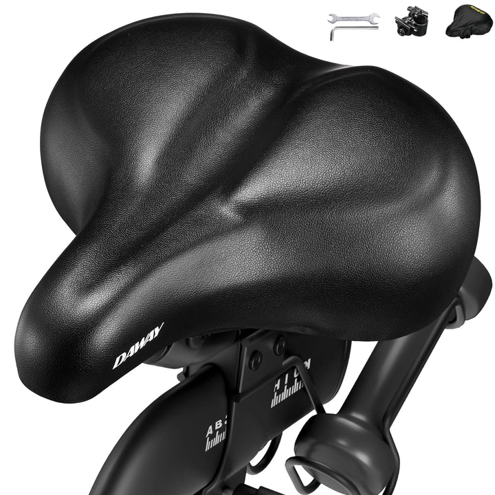 DAWAY C50 Übergrosser Bequemer Fahrradsitz - Extra Breiter Heimtrainer Fahrradsattel für Damen Herre