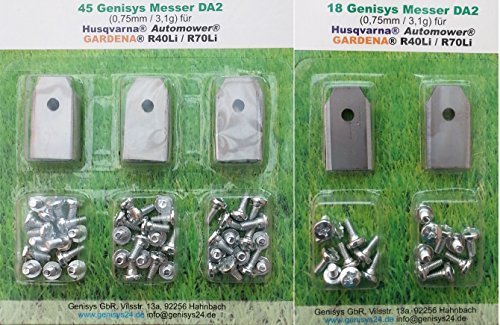 Genisys 63 Edelstahl Messer Klingen kompatibel für Automower® von Husqvarna® und Gardena® 0.75mm 3.1