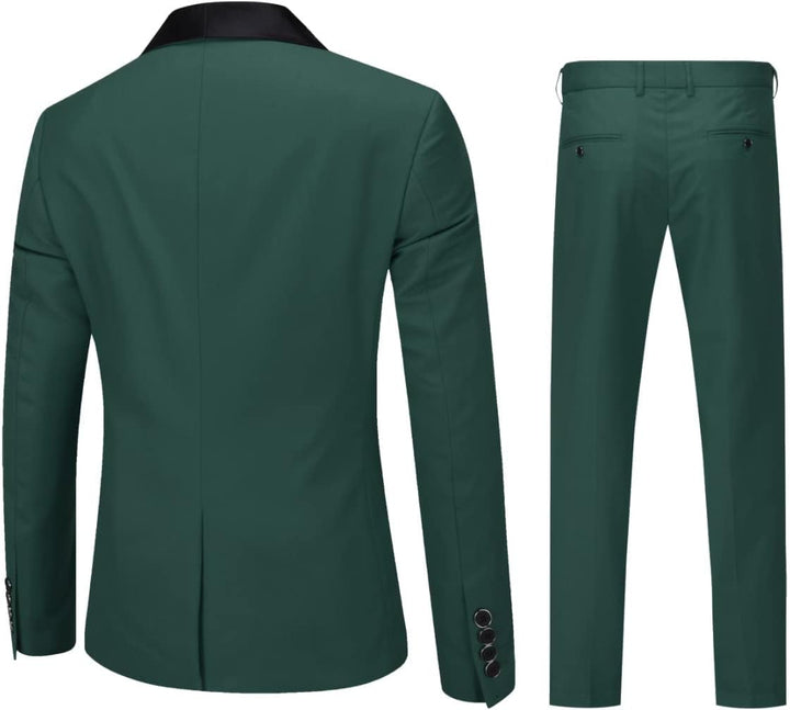 Sliktaa Herren Anzug 3 Teilig Slim Fit Reihe Einfarbig Stoff Business Shawl Kragen Klassisch Tunika
