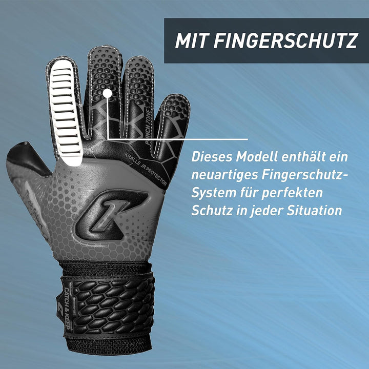 CATCH & KEEP® Protector – Fingerschutz Kinder Torwarthandschuhe - Premium Torhüterhandschuhe für Kin