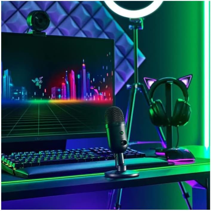 Razer Seiren V2 X - USB-Mikrofon für Streamer (25-mm-Kondensator-Mikrofon, Supernieren-Richtcharakte