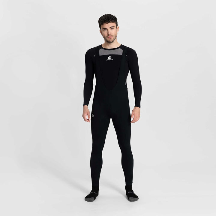 Rogelli Core Radlerhose Herren - Lange Fahrradhose Mit Trager - Schwarz S Schwarz, S Schwarz