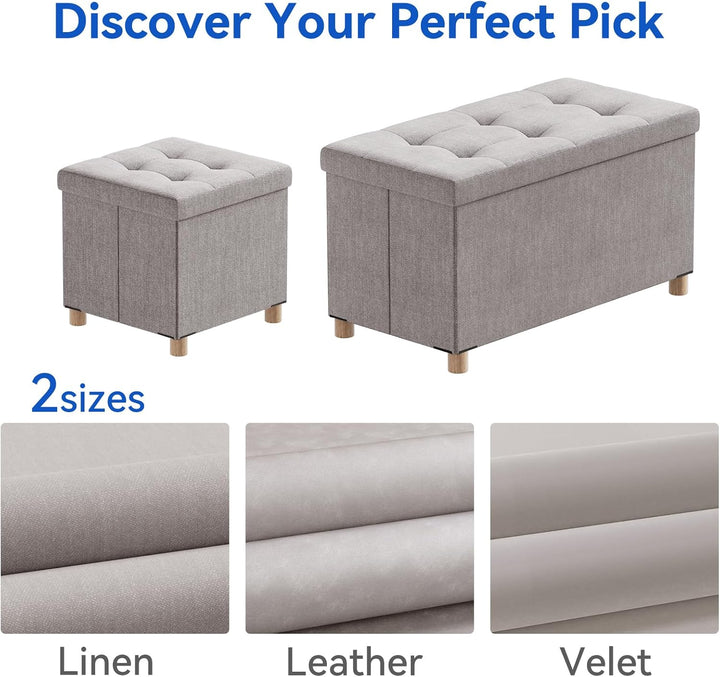 BRIAN & DANY Sitzbank mit Stauraum, Faltbar Sitztruhe Sitzhocker mit Deckel, Sitzcube Fussablage, H
