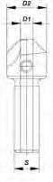 ENT 45324 Aufsteckversenker WS, Durchmesser (D1) 4 mm, D2 16 mm, NL 10 mm, GL 45 mm, SL 30 mm, S 10