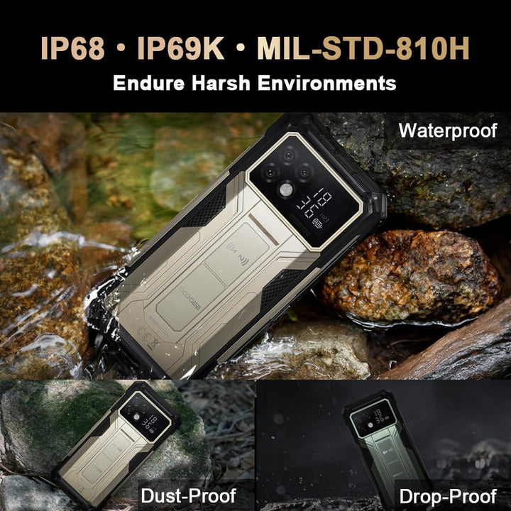 DOOGEE S200 Max 5G Outdoor Handy, 22000mAh/66W, AI Smartphone mit 1.3" AMOLED Heckdisplay,36GB+512GB