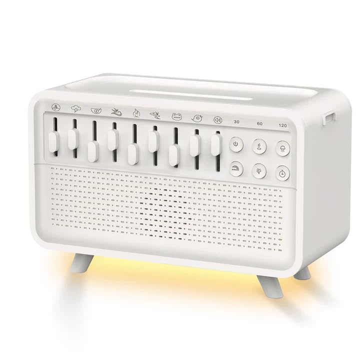 BORDEAG White Noise Night Light Humidifier, Sound Box White Noise Sleep Sound Machine, Portable Slee