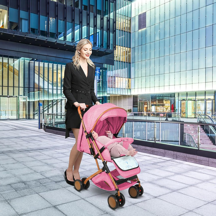 Supfine Kinderwagen für Babys, 0-3 Jahre, 15 kg, mit Rückenlehne &amp; Fussstütze, mit einer Hand faltba