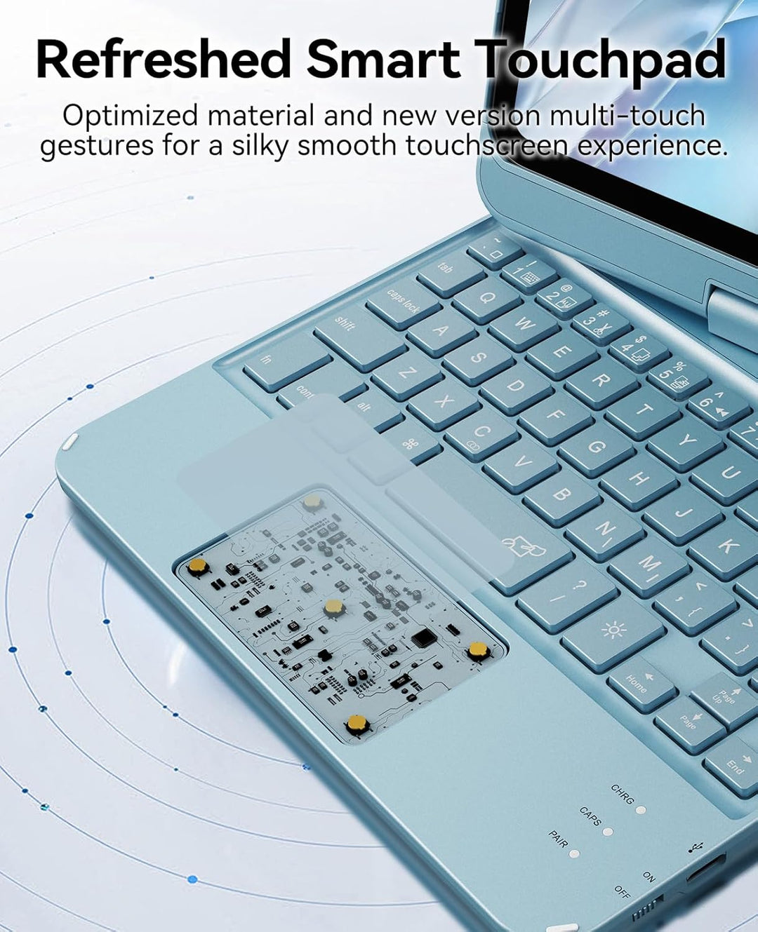 GreenLaw Tastaturhülle für iPad Mini 7 (2024) und Mini 6 (2021) 8,3 Zoll, Smart Touchpad, 7 Farben H