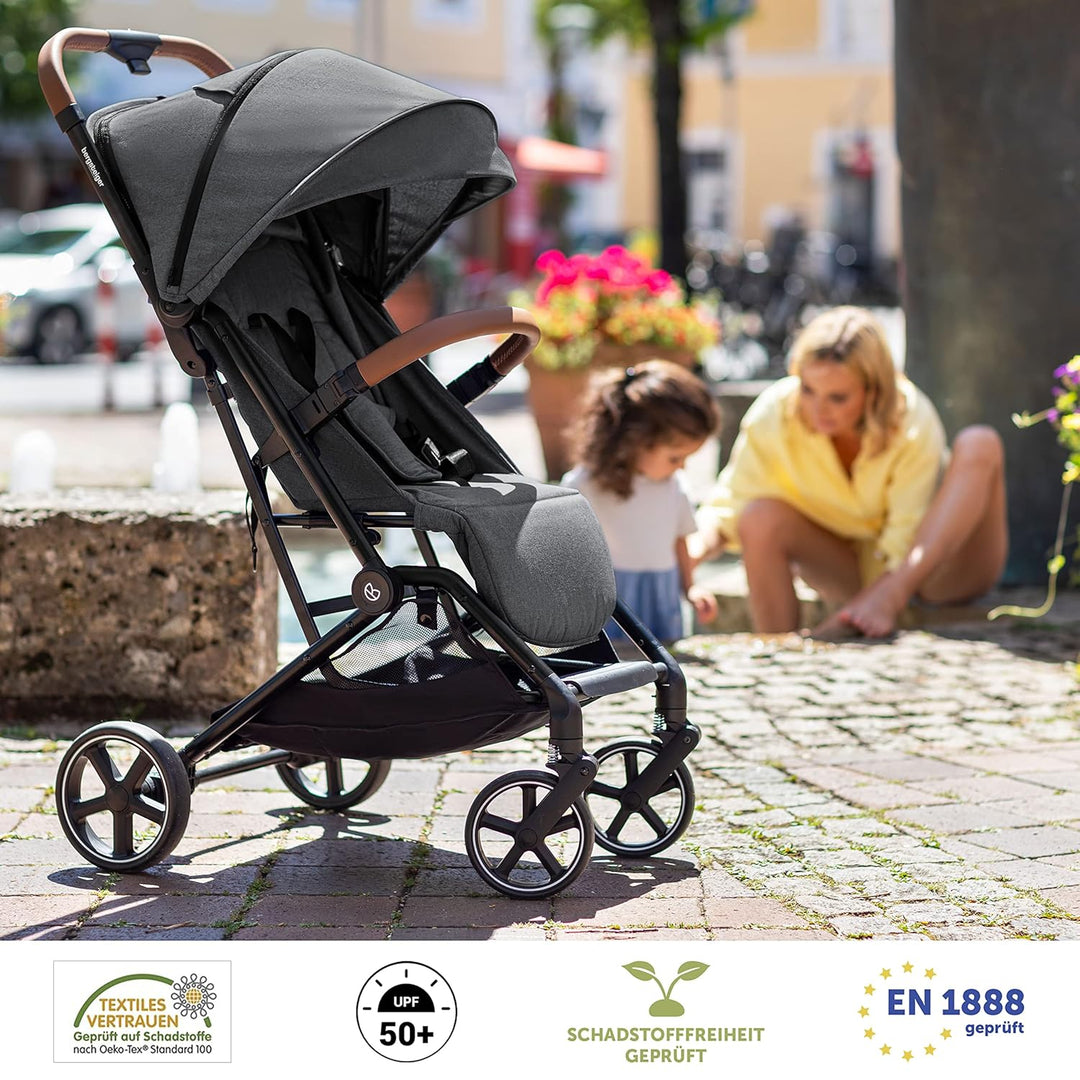 Bergsteiger Manhattan Buggy bis 15 kg, Reisebuggy mit Liegefunktion, Leichter und kompakter Sportwag
