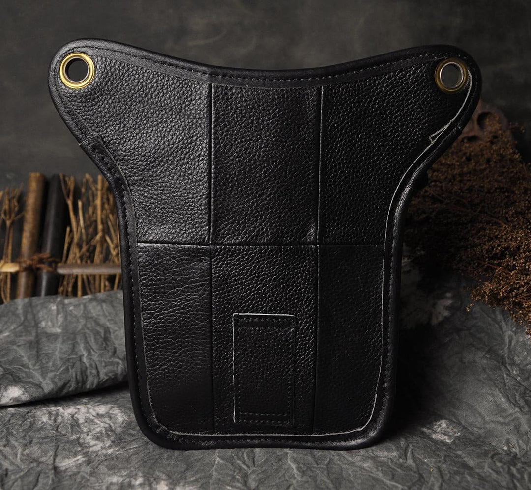 Le'aokuu Herren Echtes Leder Tasche Beinbeutel Beintasche Aussenbeintasche Hüfttasche Drop Leg Thigh