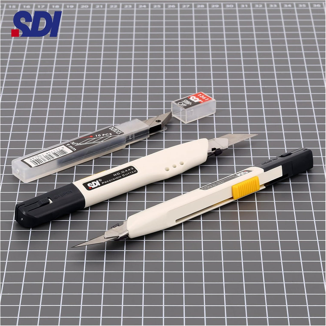 SDI - Pack Sicherheits Cutter Professionel Hohe Präzision SDI Ingenuity mit 10 Ersatzklingen Stahl S