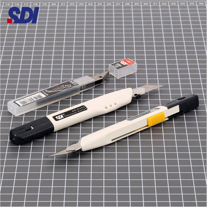 SDI - Pack Sicherheits Cutter Professionel Hohe Präzision SDI Ingenuity mit 10 Ersatzklingen Stahl S