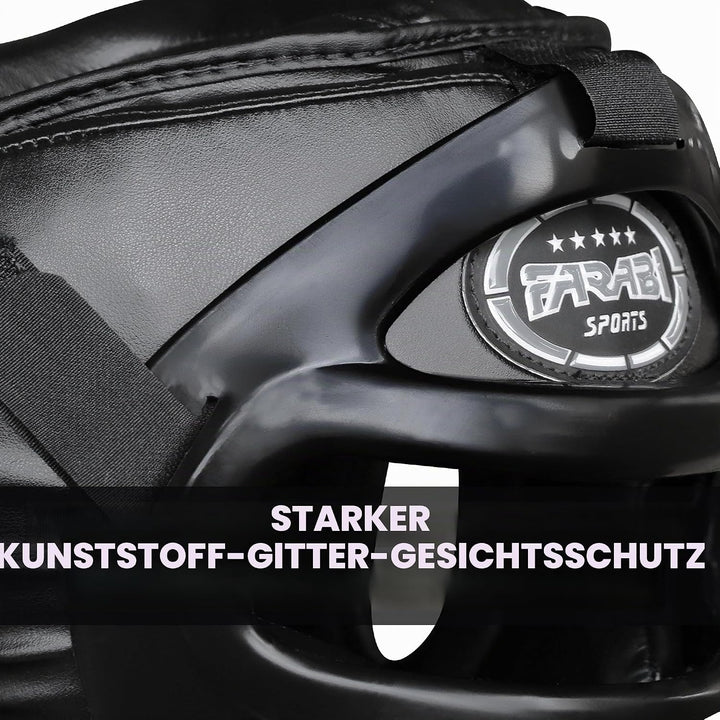 Farabi Sports Kopfschutz Frontbügel Grillschutz Krav MAGA Kickboxen Kopfschutz, Schwarz