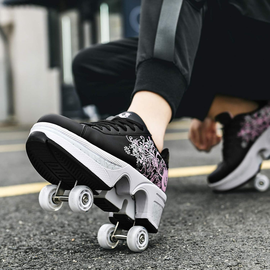 Roller Skate Shoes Rollschuhe Schuhe Mit Rollen Skateboardschuhe,Inline-Skate, verstellbar Damen Sch