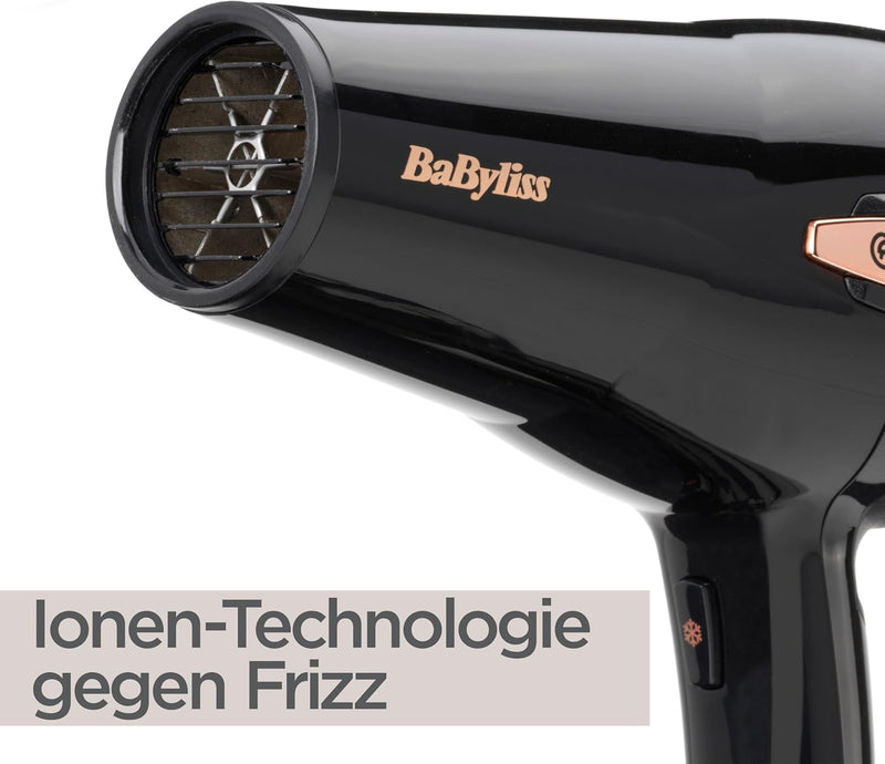 BaByliss Cordkeeper 2000 Ionic-Haartrockner D373E, einzigartige Kabeleinzugsfunktion Im Griff, 2000