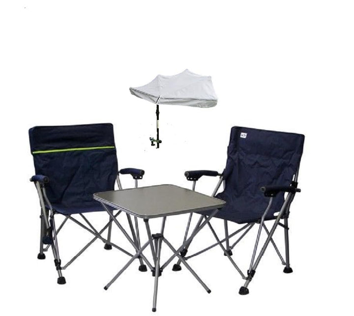 MIT Fächerschirm Weiss Camping- Reise -Set Holly&