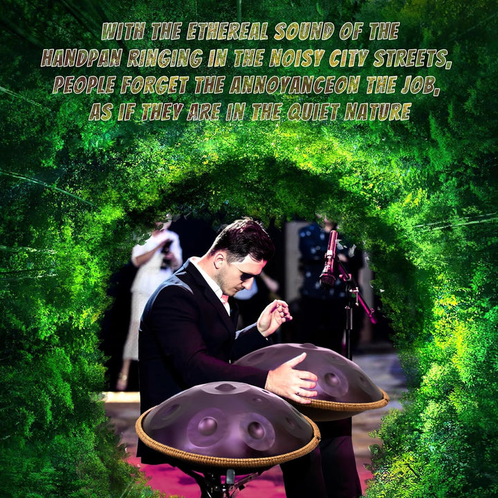 LOMUTY Handpan Drum 12 Töne 22 Zoll Steel Tongue Drum mit weicher Tasche, Harmonic Percussion für So