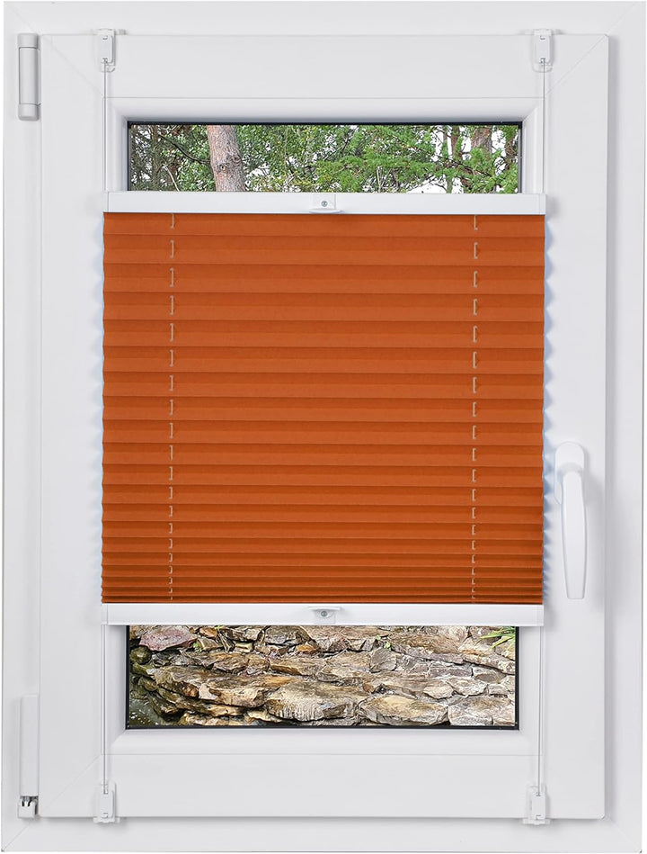 DECOOR Plissee ohne Bohren 35cm x 120cm Faltrollo Rollo für Fenster und Tür Nicht-invasive Fensterja