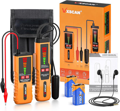 VXSCAN Erdkabel-zerstörungsfreier Ortungsgerät, Drahtsuchgerät Tracer F04 mit Kopfhörer zum Auffinde