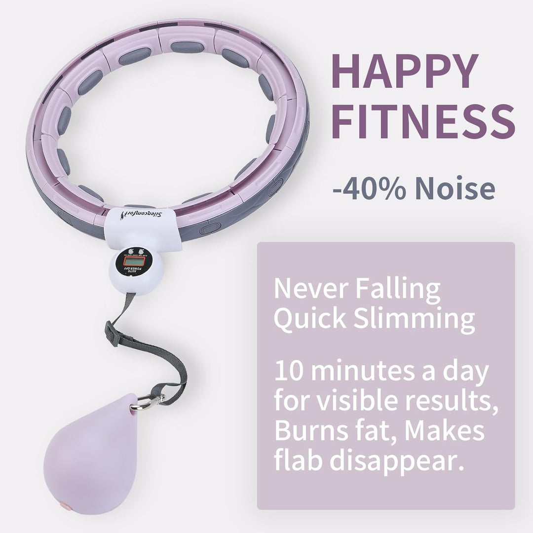 Smart Hula Hoop, Leise Fitness Reifen Erwachsene, hullahub mit Gewicht Ball, 16 Knoten Fit Hoop Reif